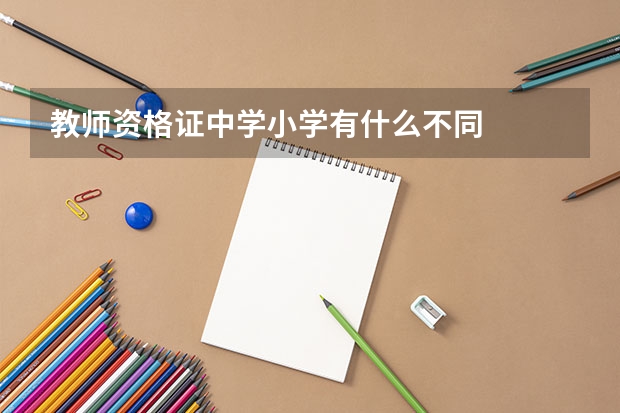 教师资格证中学小学有什么不同