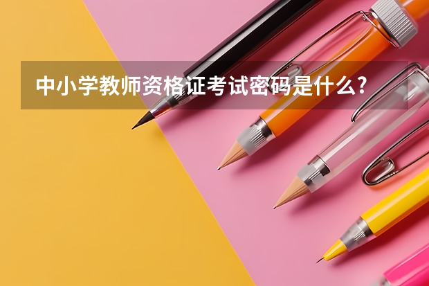 中小学教师资格证考试密码是什么?