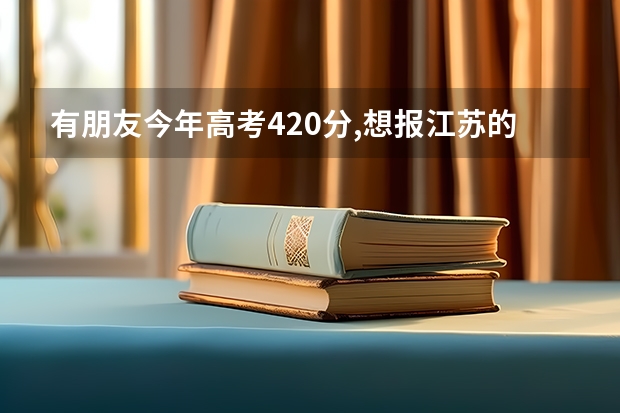 有朋友今年高考420分,想报江苏的专科院校,各位知不知道哪些学校专业比较好啊?急!!!!!,多谢各位了!