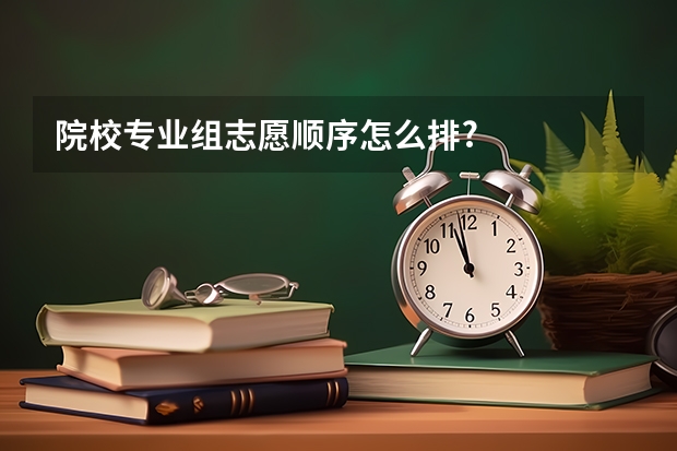 院校专业组志愿顺序怎么排?