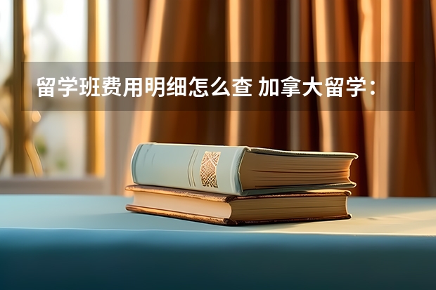 留学班费用明细怎么查 加拿大留学：一年费用明细